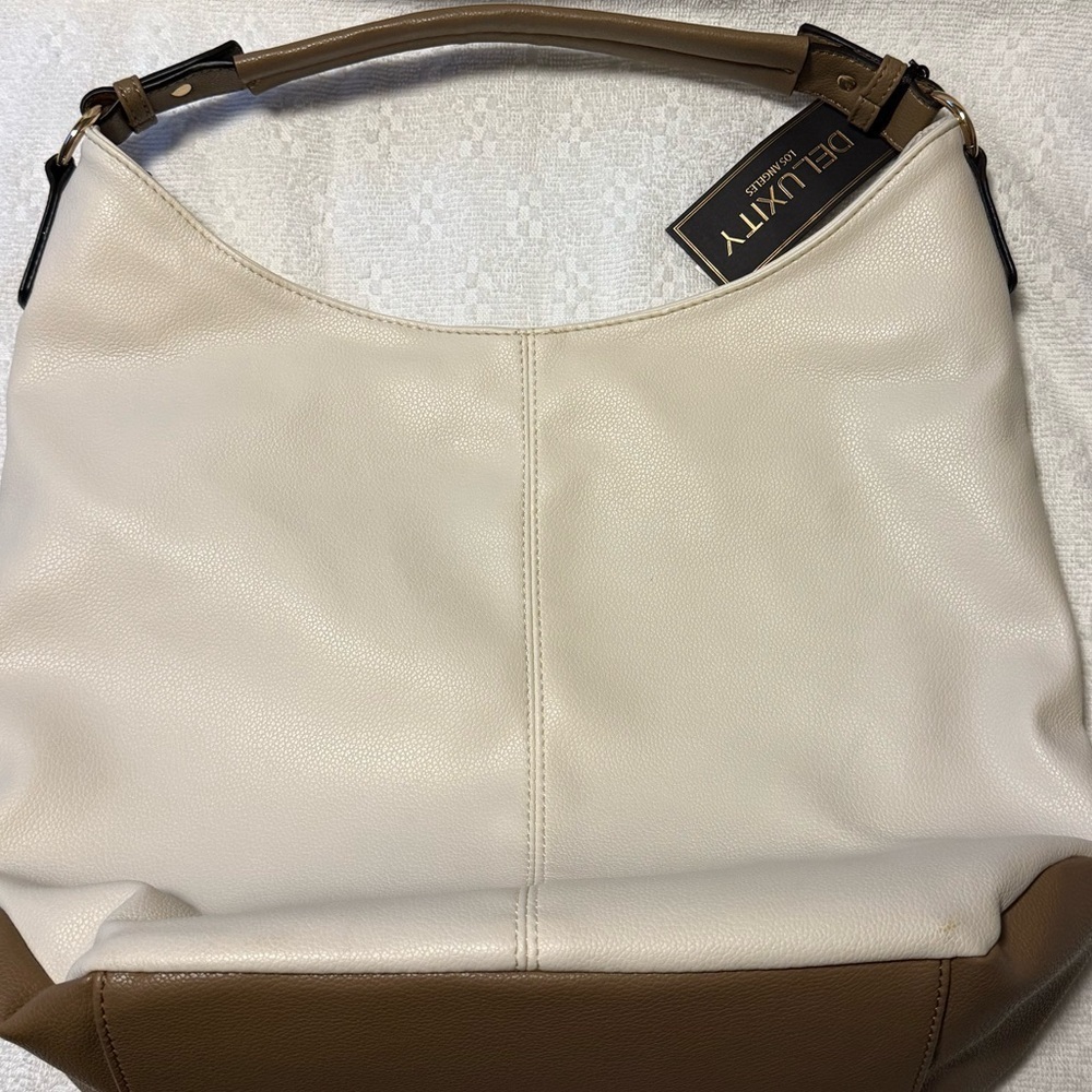 Deluxity Cream and Tan Hobo Bag - Picture 4 of 5
